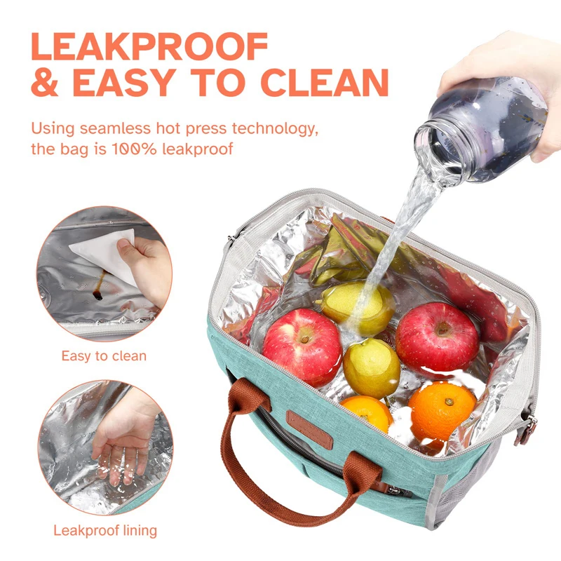 Custom Insulated Lunch Bag For Adults Work Travel Oxford Fabric Waterproof Cooler Bag With Pocket Food Carrier Tote Picnic Bags