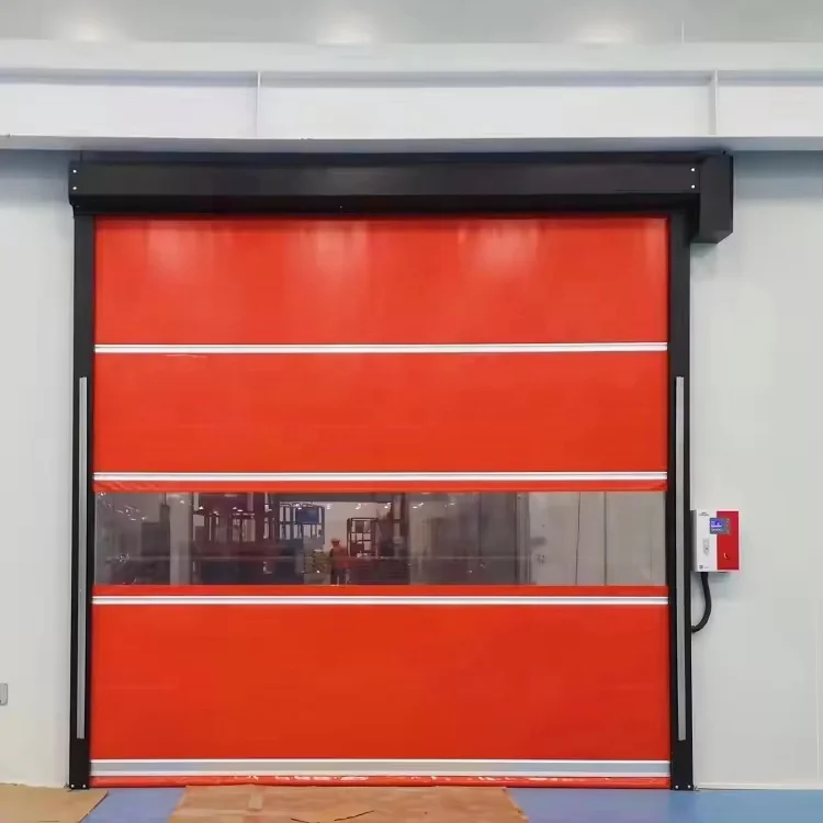 Automatic plastic high speed rolling shutter door transparent high speed PVC door safety fast door for equipment room