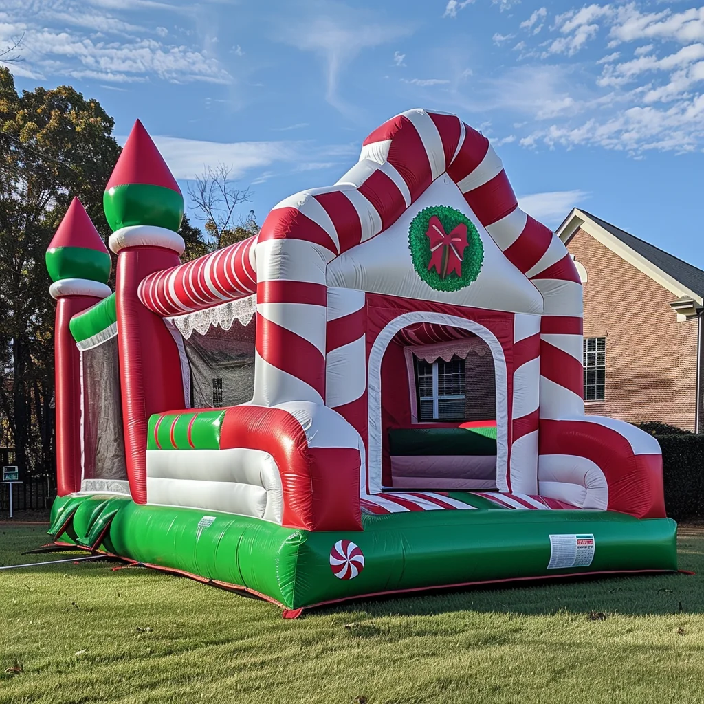 Christmas Wonderland Inflatable Bounce House Commercial Grade Bouncy Castle Jumper with Trampoline