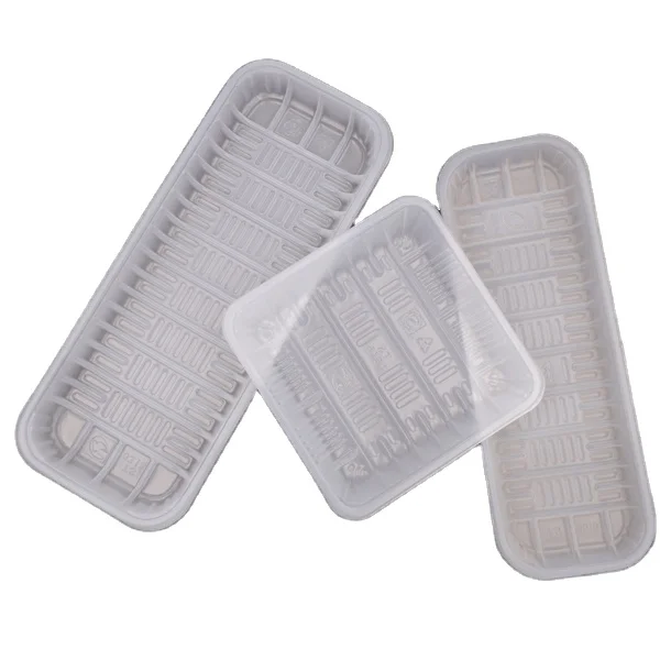 Контейнер PP пластина рыбы мяса пластиковые тарелки для прямоугольник, произведенл мяса говядины Упаковка Коробка для хранения Белый Индивидуальные размеры 5000 шт