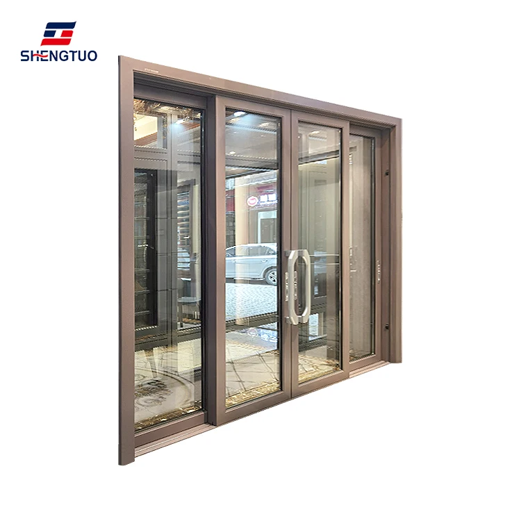 Frame Sliding Doors Design Aluminum Meeting Room Soundproof Hurricane-proof Impact Heavy Glass New Security Doors Modern 5 Years