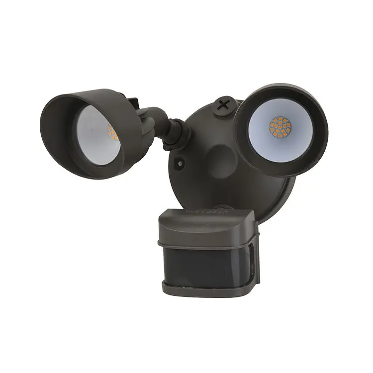 Outdoor Waterproof Adjustable Double Heads Wall Mounted Security Light LED Flood Lights With Motion Sensor