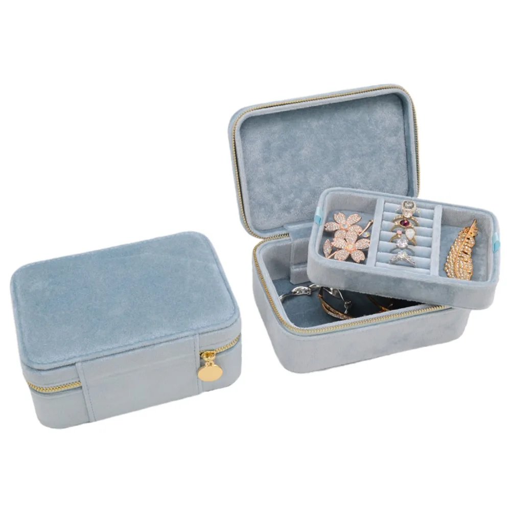 Hot Products Travel Plastic Storage Box Portable Mini Velvet Jewelry Tray
