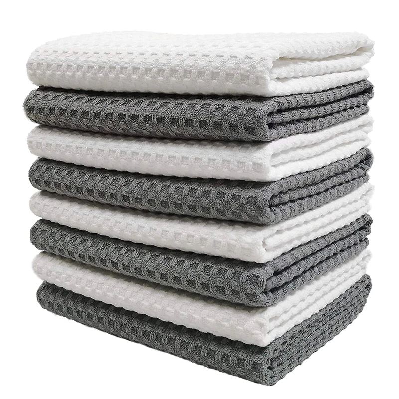 Wholesale Ultra Premium Quick Dry Highly Water Absorbent Microfiber Waffle Weave Hand Towel For Spa Kitchen Dish