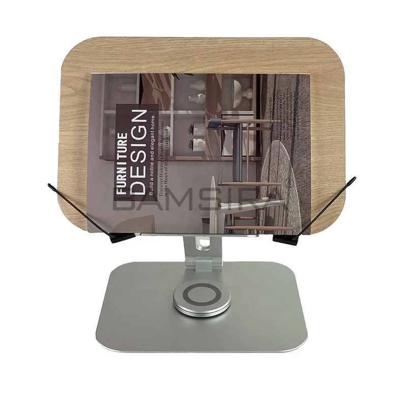 Регулируемая по высоте Эргономичная подставка для чтения книг с поворотом на 360 градусов алюминиевая подставка для книг держатель для книг