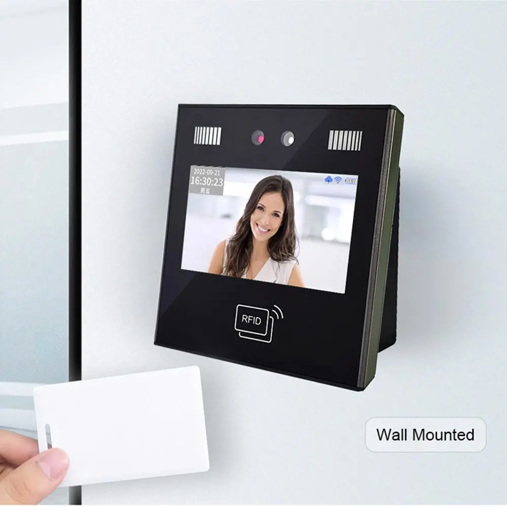 4.3 inch Free SDK Cloud Software  Biometric Face Recognition Employee Face Punch Clock Time Attendance