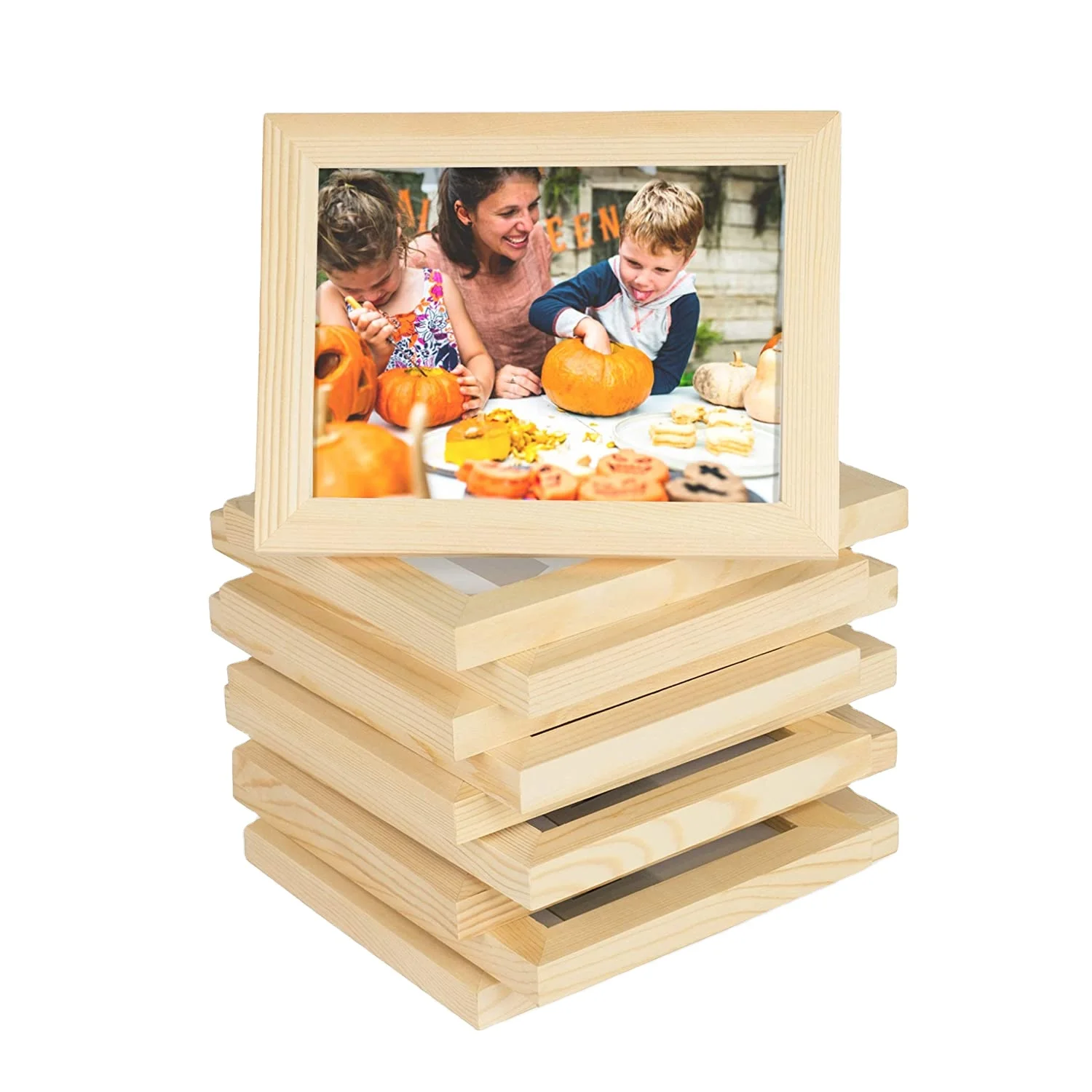 Wooden DIY Wall Decor Picture Frames  Photos Table Top Display or Wall Mount Picture Frame Natural Real Pine Wood Frames