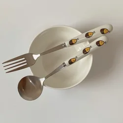 Wholesale Flatware Ceramic Handle Cute Silverware Stainless Steel Spoon and Fork
