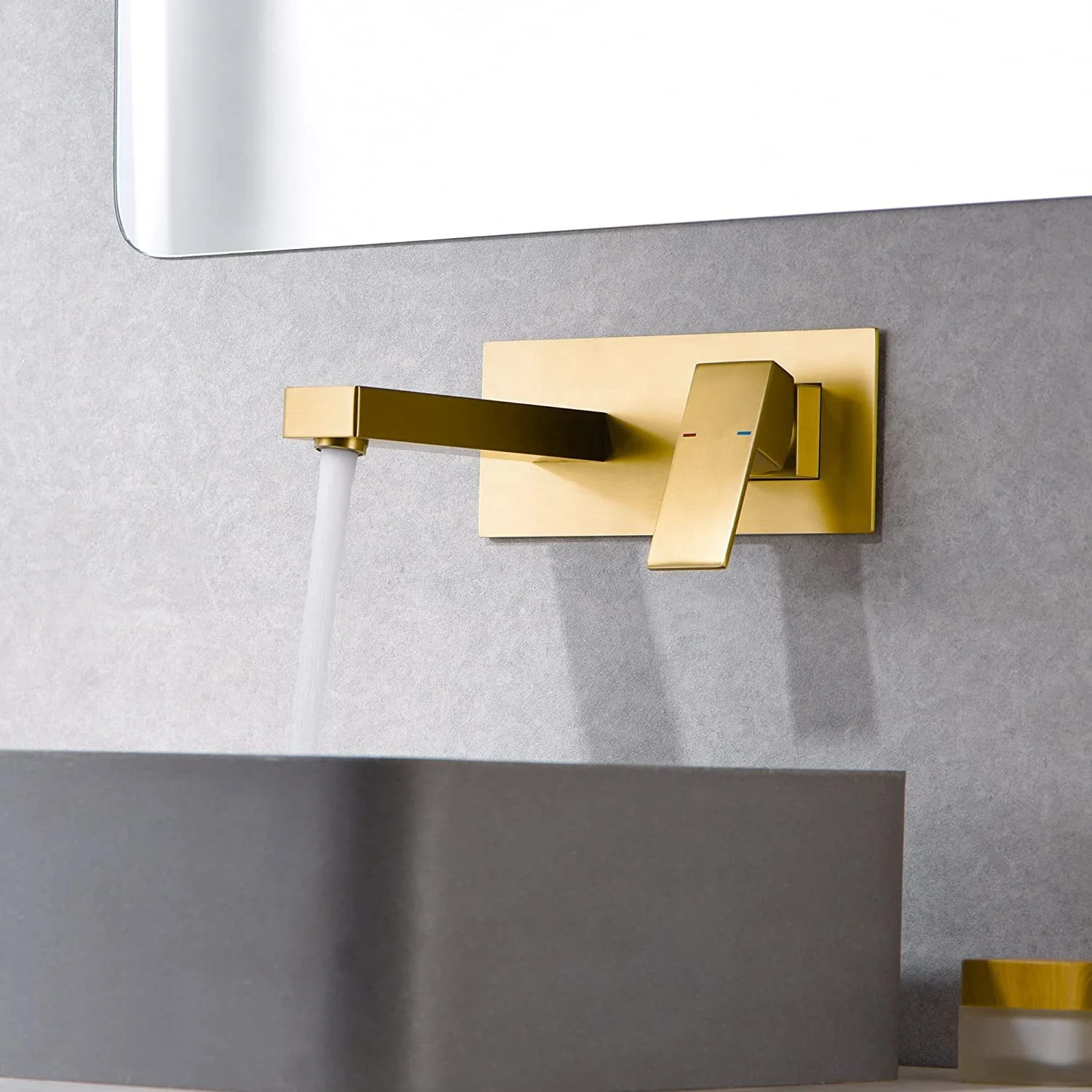Bathroom Fauctes Brushed Stainless Steel Bathtub Washbasin Gold Hot Cold Mixer Water Tap Wall Mounted Bathroom Basin Faucet
