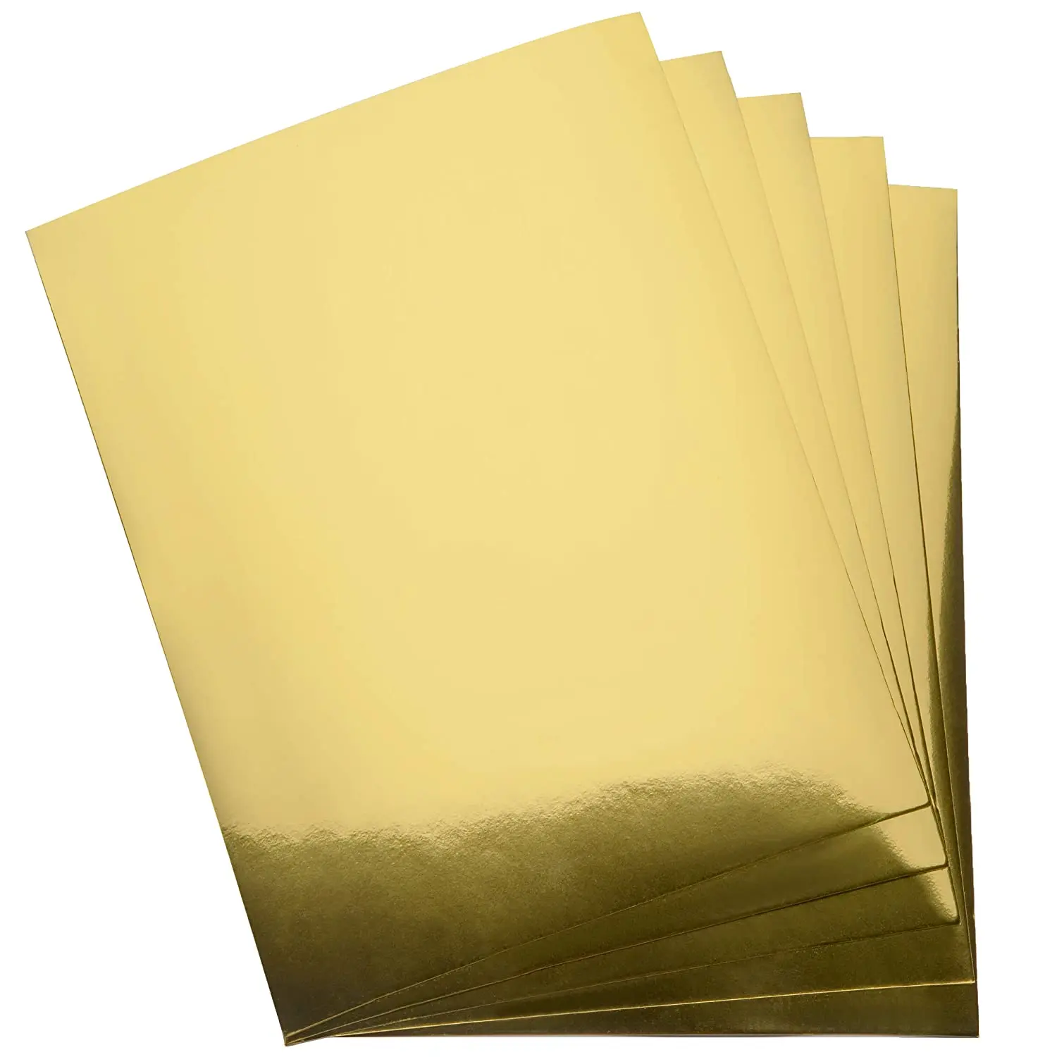 Metallic Gold Paper Card Stock Stationary Sheets 60 Pack Golden Foil Board for Flowers Scrapbook Crafts Wedding Invitations