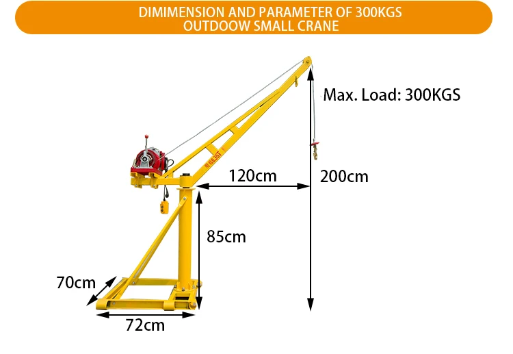 Factory Direct Sale 360 Degree Lower Price Small Construction Lift Davit Crane