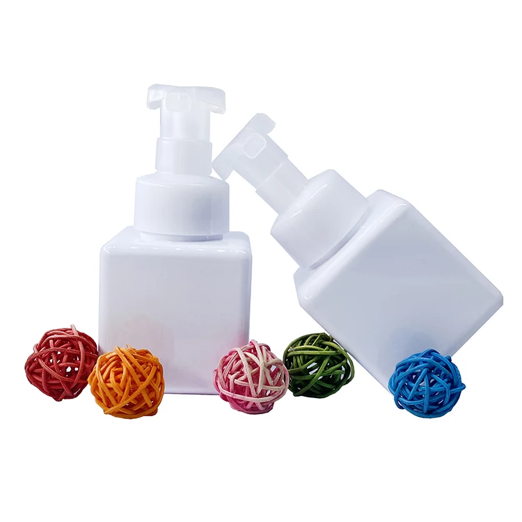 250ml 500ml Foaming Face Wash Soap Dispensers pink Clear Foamer foam pump pet square plastic bottles