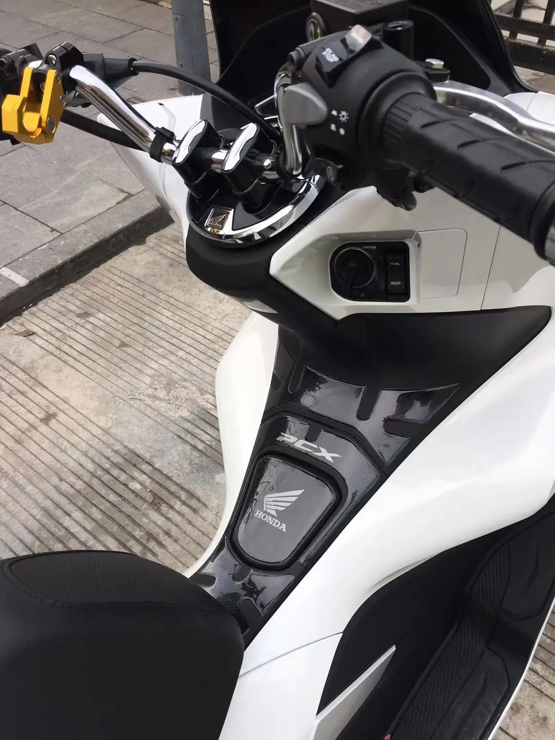  Наклейка для топливного бака Honda pcx150 из углеродного волокна и смолы наклейка масляного 2019 наклейки мотоцикла