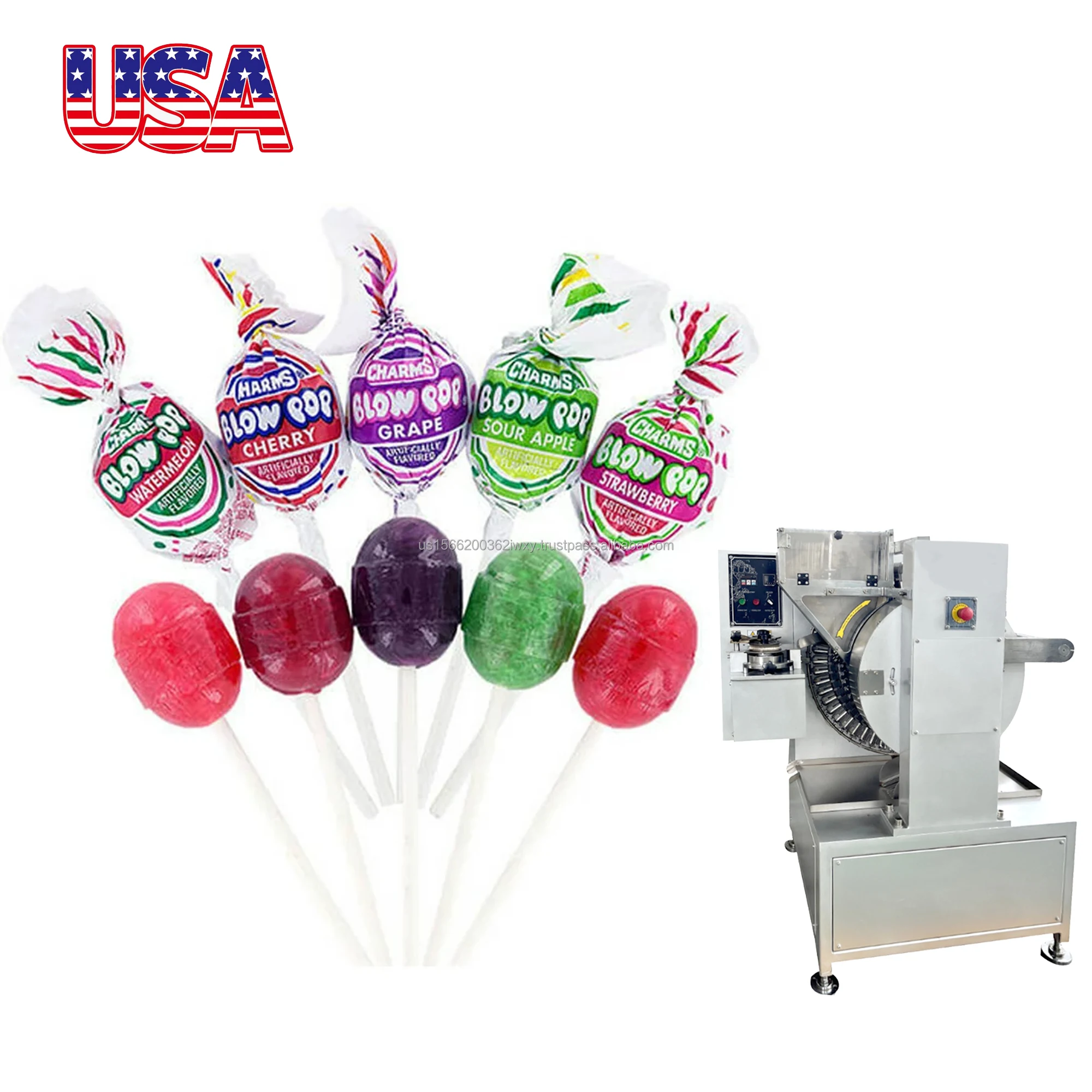 Chuachups Round Flat Ball Stick lollipop Lolly Die Form Production Line Hard Candy Lollipop equipment Make Machine