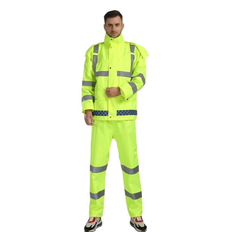 Factory directly selling waterproof breathable rain suit waterproof rain wear coat reflective rain jacket Motorcycle for Men