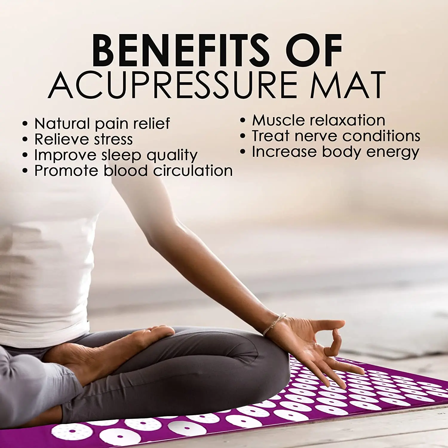 Massage Acupressure Mat Pillow Set Yoga Sit Lying Mat Relax Back Shoulders Neck Feet Muscle