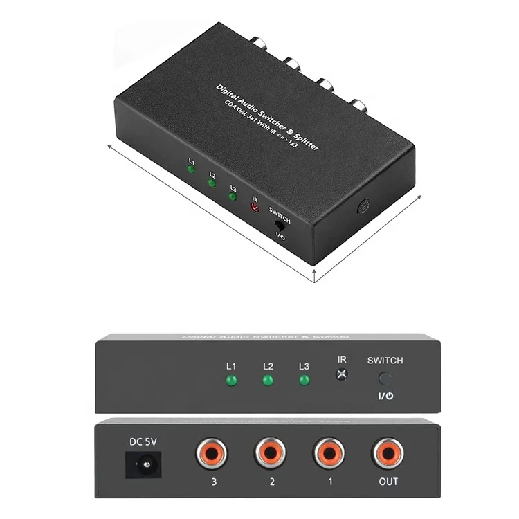 
COAX 3X1 & 1X3 Swicher SPDIF Toslink Audio Decoder Digital to Analog Audio Swicher Splitter 