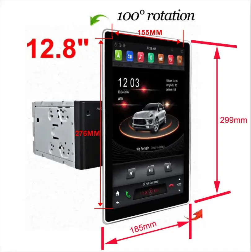  Автомобильный dvd-плеер в стиле Tesla PX6 mp3 GPS Navi для универсальных автомобилей с большим вращающимся экраном 12 8