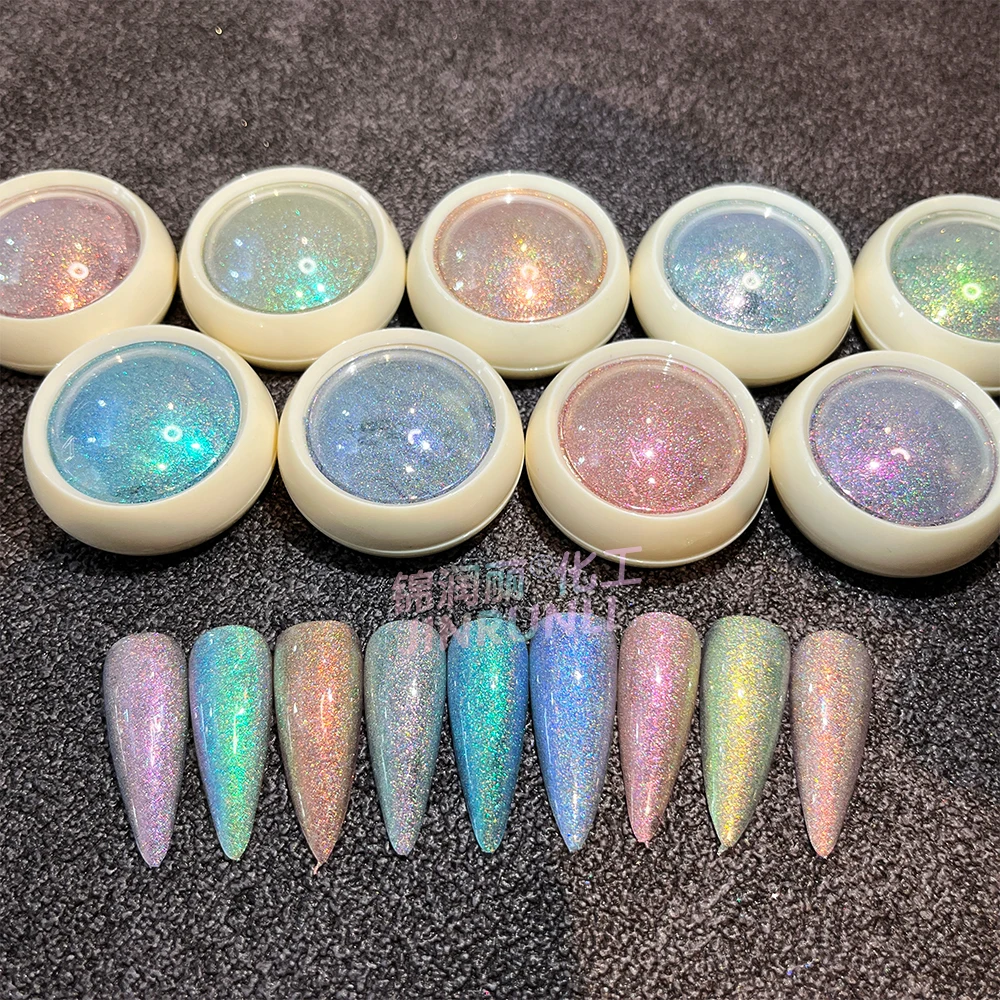 Супер хромированный объемный Радужный Аврора голографический Хамелеон зеркальный Пигментный Порошок для ногтей
