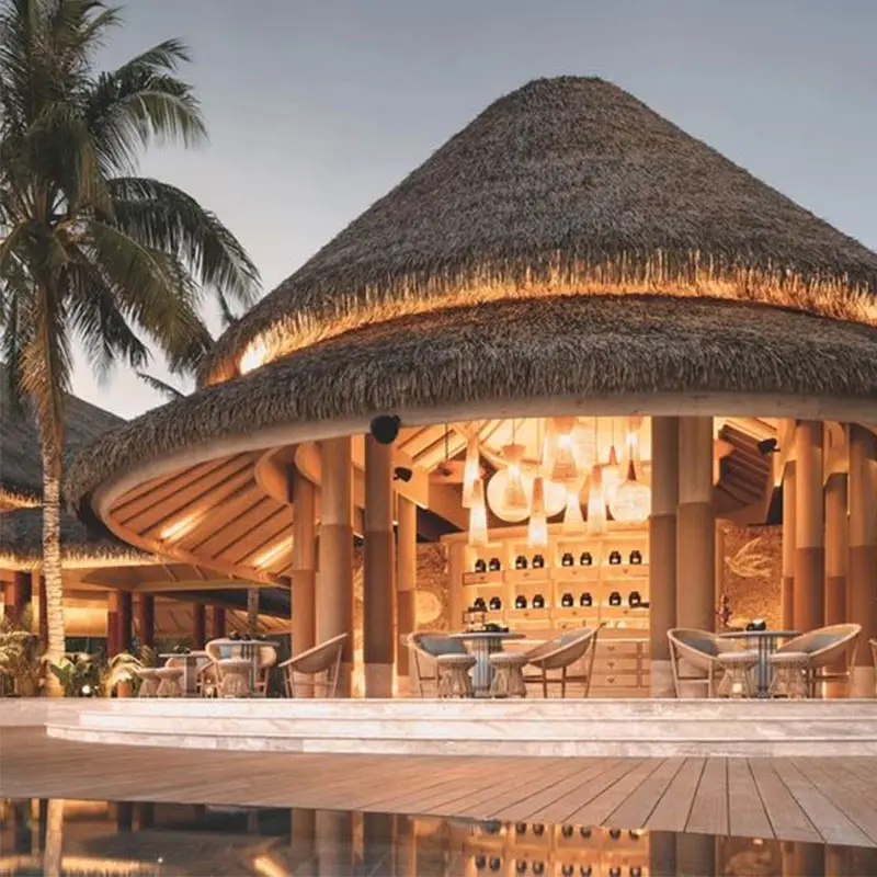 Waterproof plastic sheet roof materials artificial simulated grass synthetic thatch roof