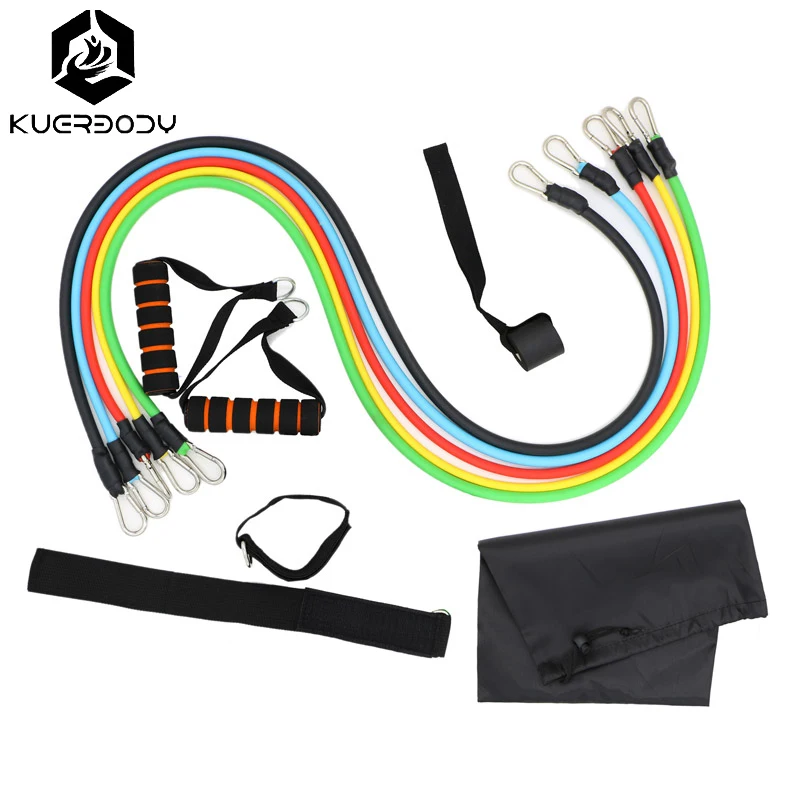 11 Pcs/set Latex Resistance Bands Training Exercise Tubes Pull Rope Rubber Expander Elastic Bands Customized Durable 1set 100pcs