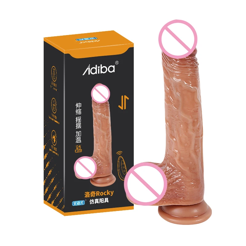 Rocky liquid silicone dildos huge with remote control sec toys for women vibrating thrusting dildo with heat 10 speed