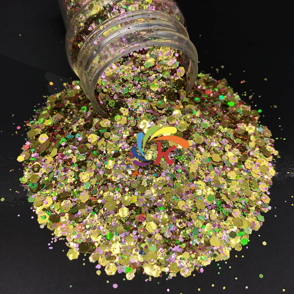 Holographic Chunky Mix Polyester Craft Nail Glitter