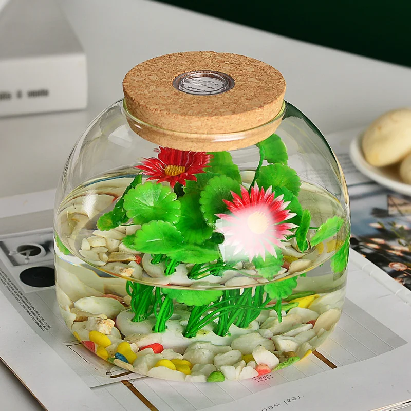 Wholesale Home Accessories Round Glass Plant Terrarium Containers With Cork Lid