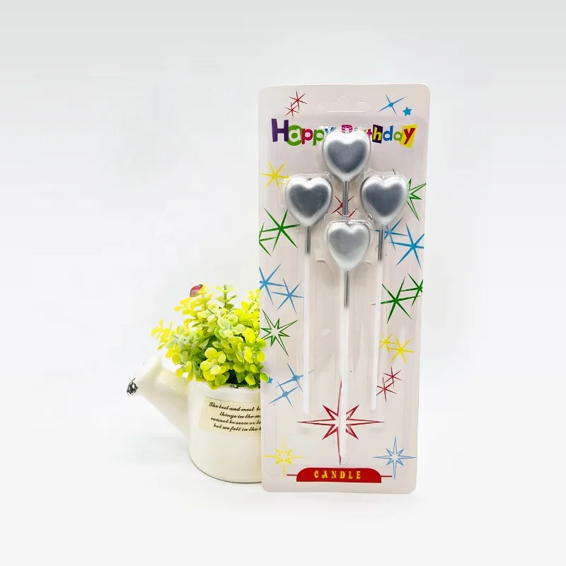 XIONGXI Golden Silver Star /Heart Party Decoration Happy Birthday Cake Top Birthday Candles