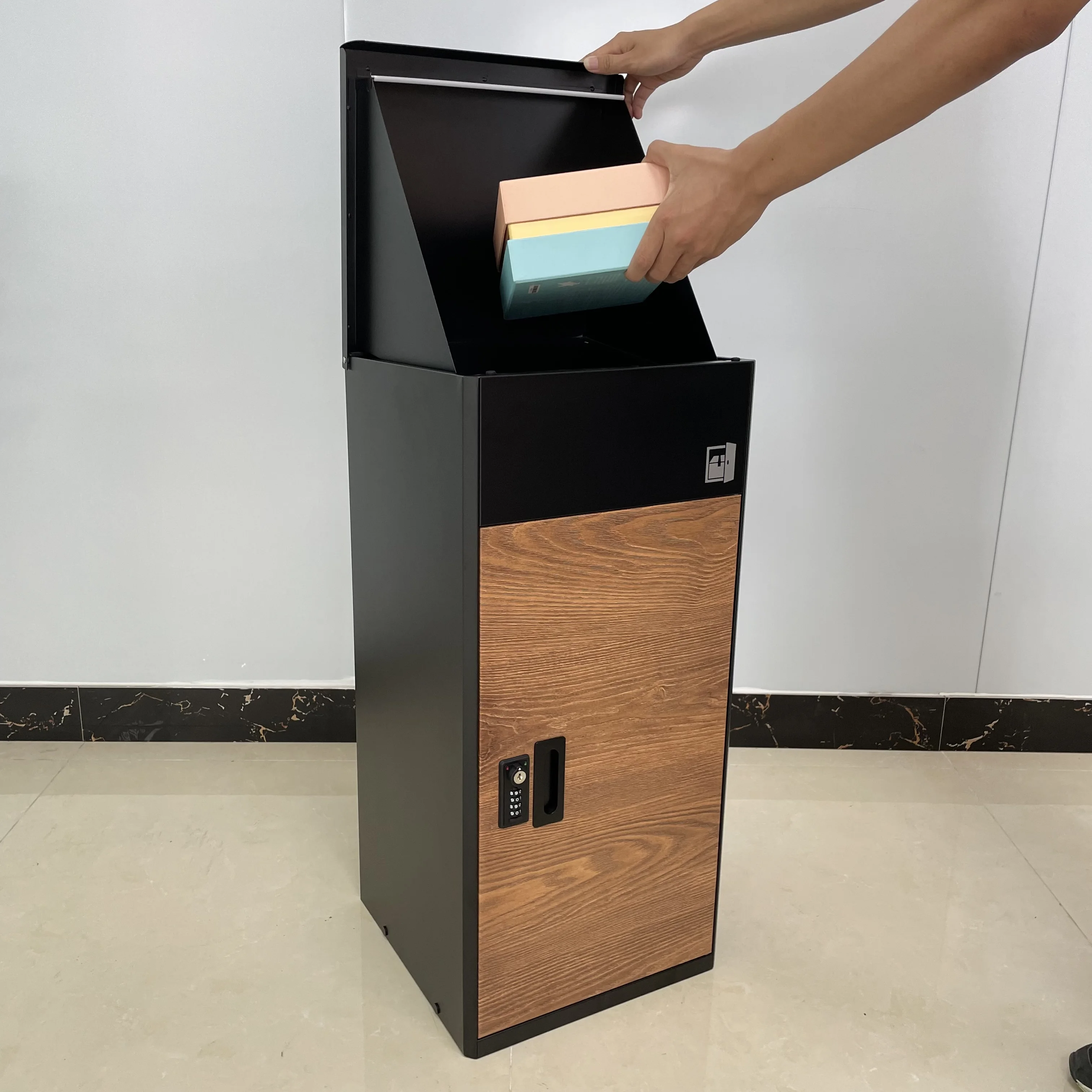 Japanese Wooden Mailbox Parcel Drop Box for Secure Parcel and Mail Delivery