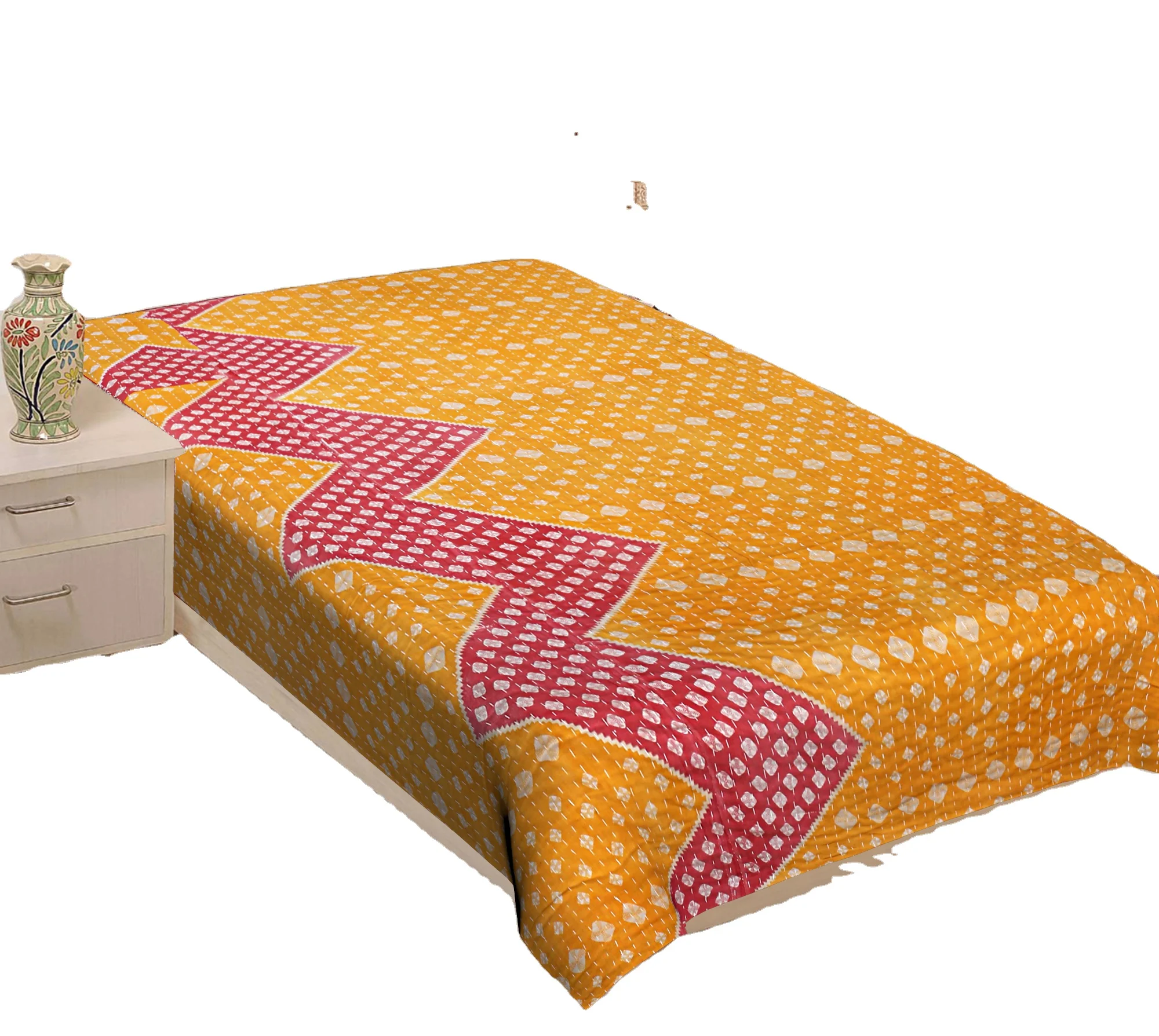 Wholesale Lot Of Indian Vintage Kantha Quilt Handmade Throw Reversible Blanket Bedspread Cotton Fabric BOHEMIAN quilt