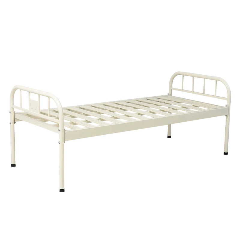 high quality manual hospital flat bed manually shaking the hospital bed stainless steel hospital manual bed with mattress