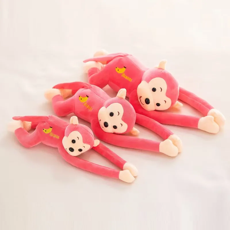 Wholesale In Stock 45/55/65cm Long Arm Monkey Plush Toy Hanging Monkey Lovely Button Monkey Soft Plush Kids Toys Gift