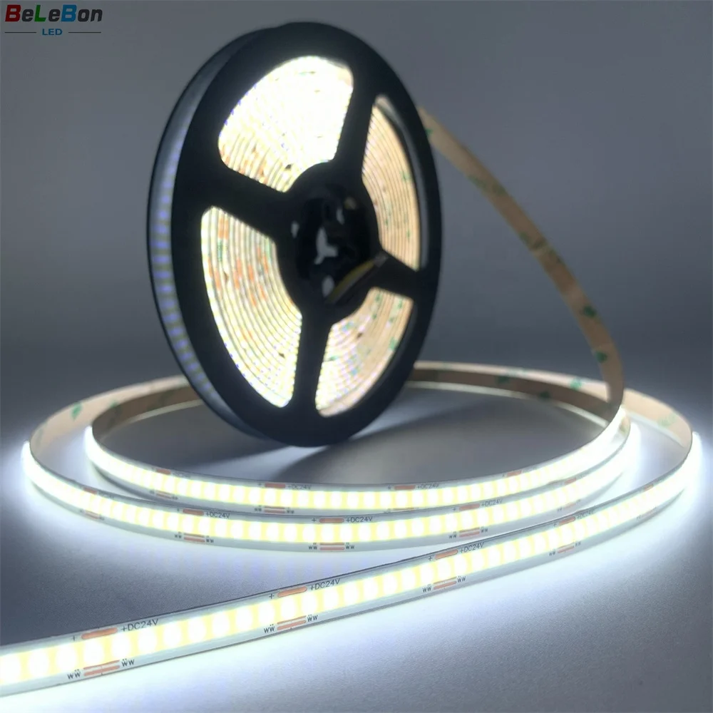 DC 12V 24V 5mm 8mm 10mm width cob CCT 2700K to 6500K dual tunable white color flexible cob led strip light