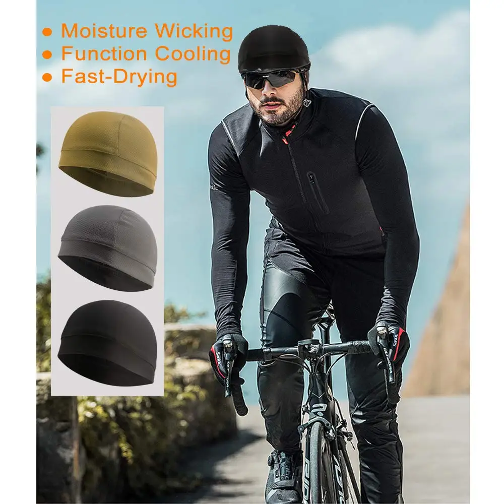 Wholesale Winter Cycling Cap Outdoor Bike-Motorcycle Liner Polyester Custom Logo Cooling camo sports cap For Men