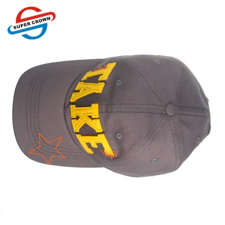 China Manufacture 6 Panel custom patch brim baseball cap with 3D embroidery