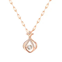 Vintage Rose Gold Stainless Steel Women Necklace Jewelry