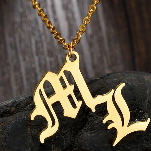 Factory Customized Personalized Stainless Steel Custom Name Jewelry Custom Letter Women Pendant Necklace