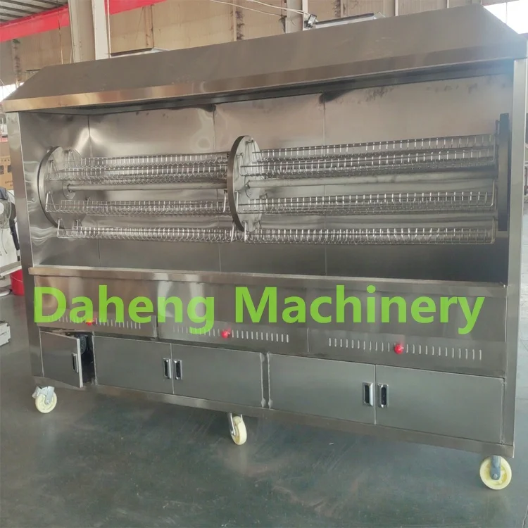 Strong structure automatic charcoal grill machine barbecue chicken rotisserie grill