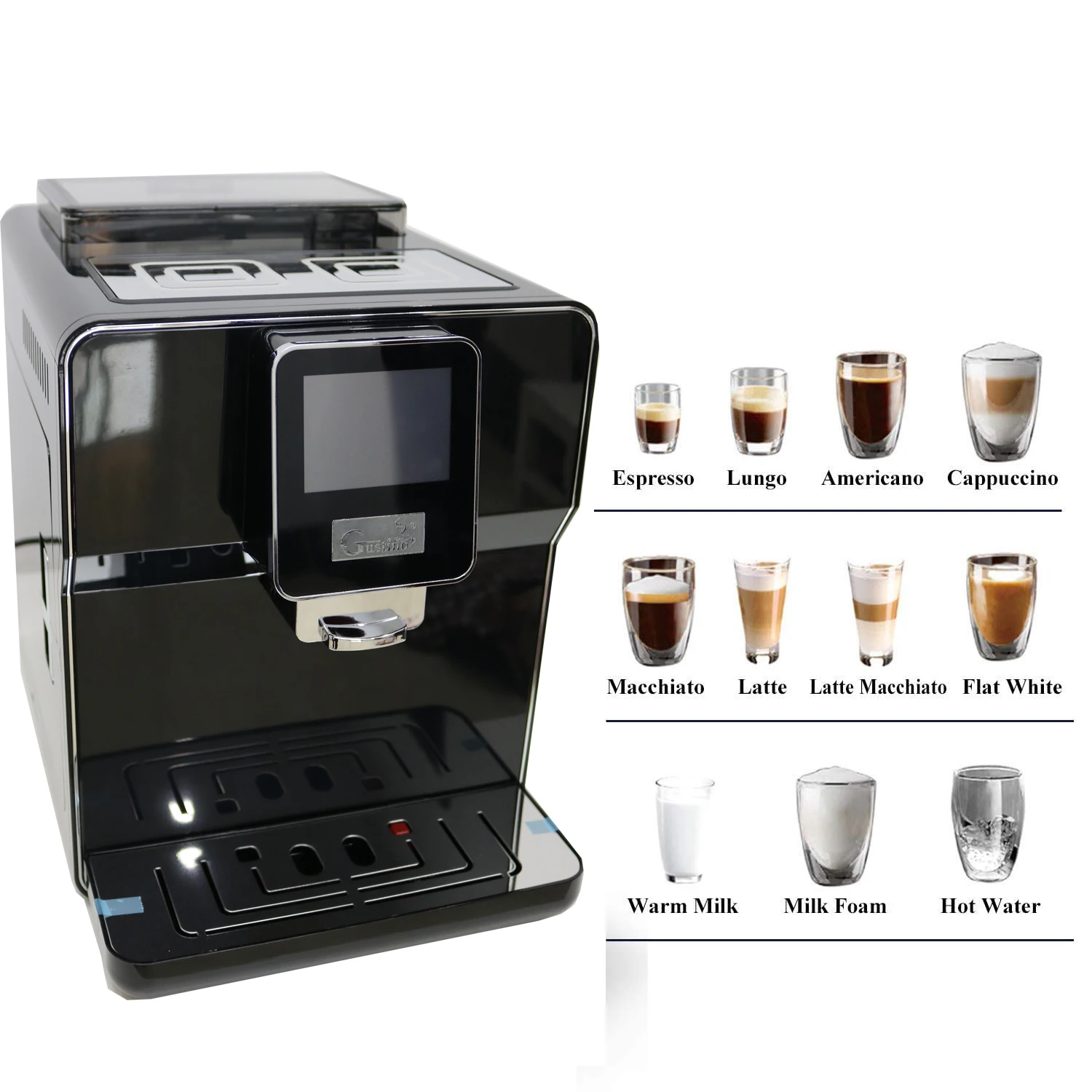 Электрическая кофеварка для эспрессо с кофемолкой автоматическая умная сенсорным ЖК-экраном 3 5 дюйма
