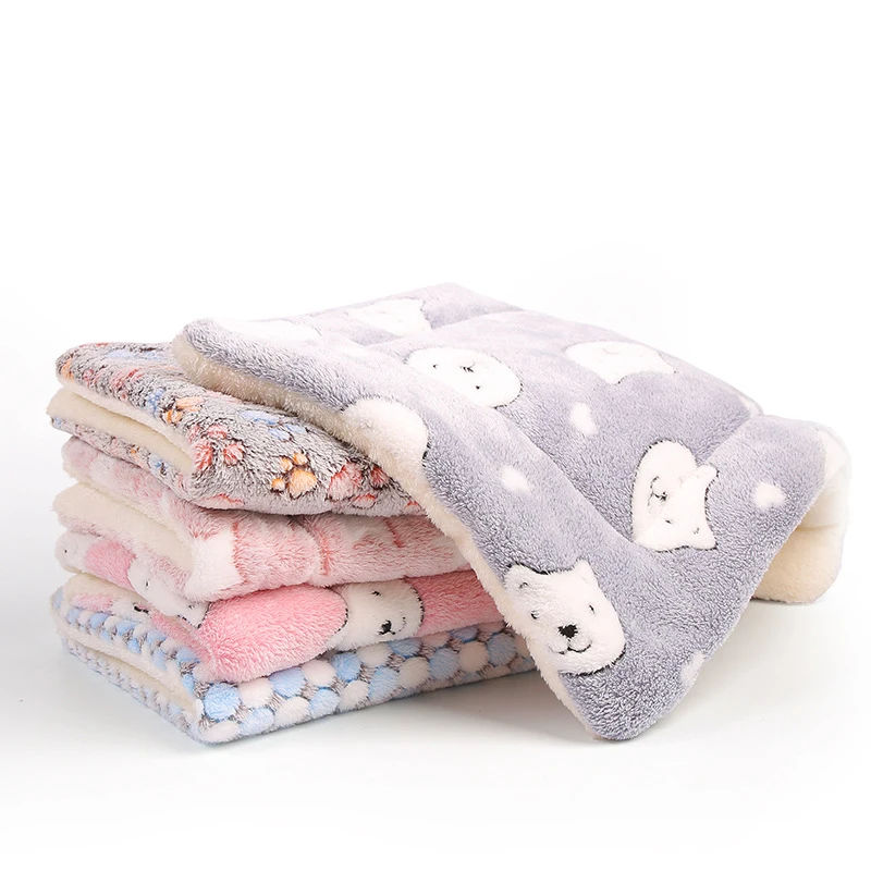 Wholesale comfortable various pattern multicolor winter super soft pet warm fleece dog bed