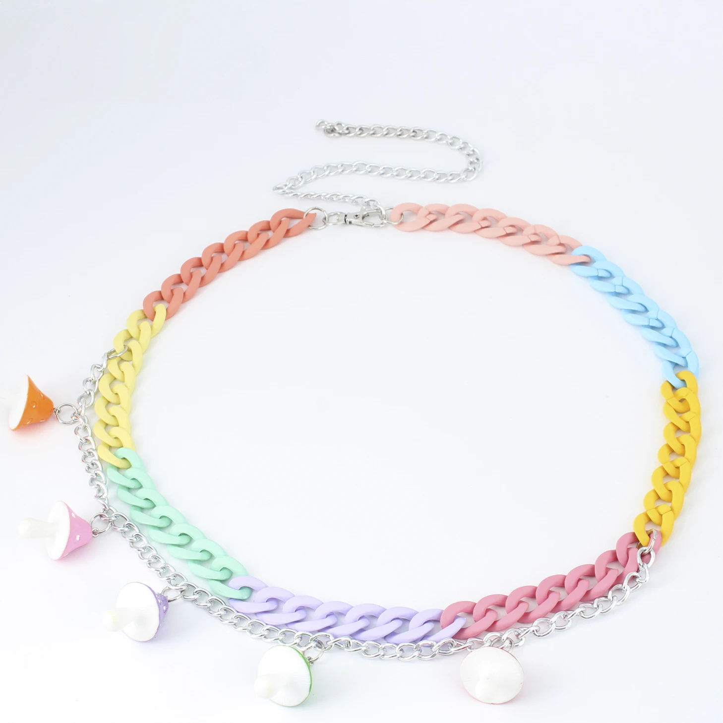 New fashion plastic belt  Personalized Cartoon rings colourful hip hop chains