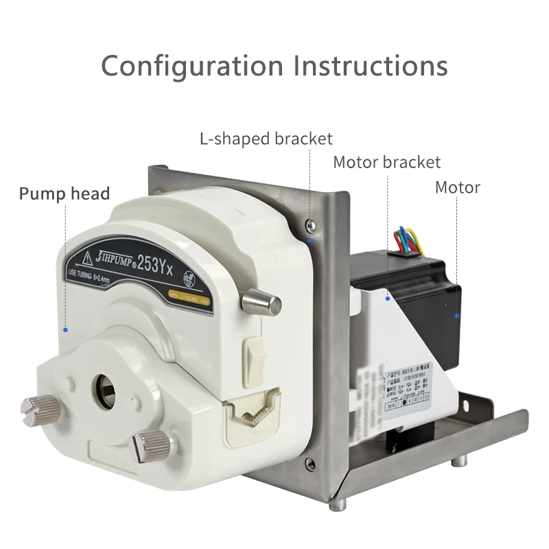 JIHPUMP dc 24v 3000ml High Quality Small Mini Micro Easy Load oem Peristaltic Pump Water Liquid Dosing Hose Pumps