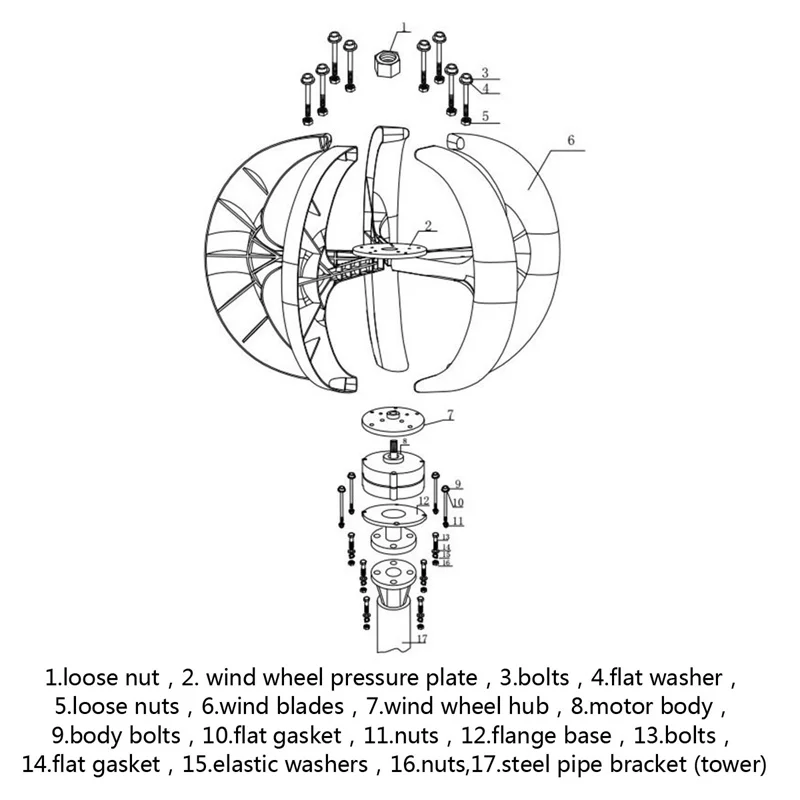 Elege Windmill 1kw 3kw 5kw Vertical Axis Wind Turbine 12v 24V Off Hybrid Grid Generator System Free Power Energy Wind Turbine