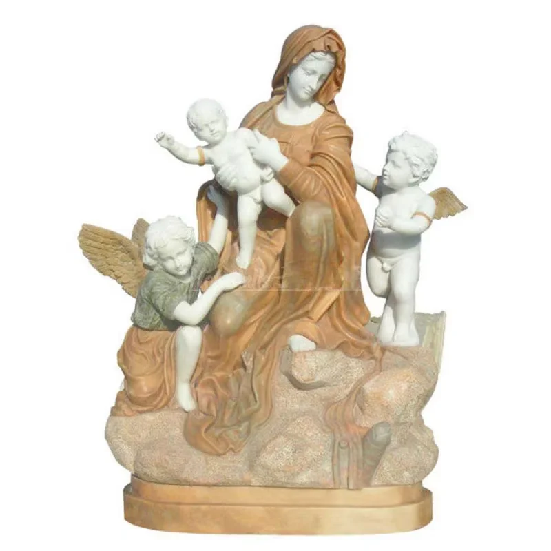 Natural Marble Religious Statue Hand -carved White Marble Custom Design Decorative
