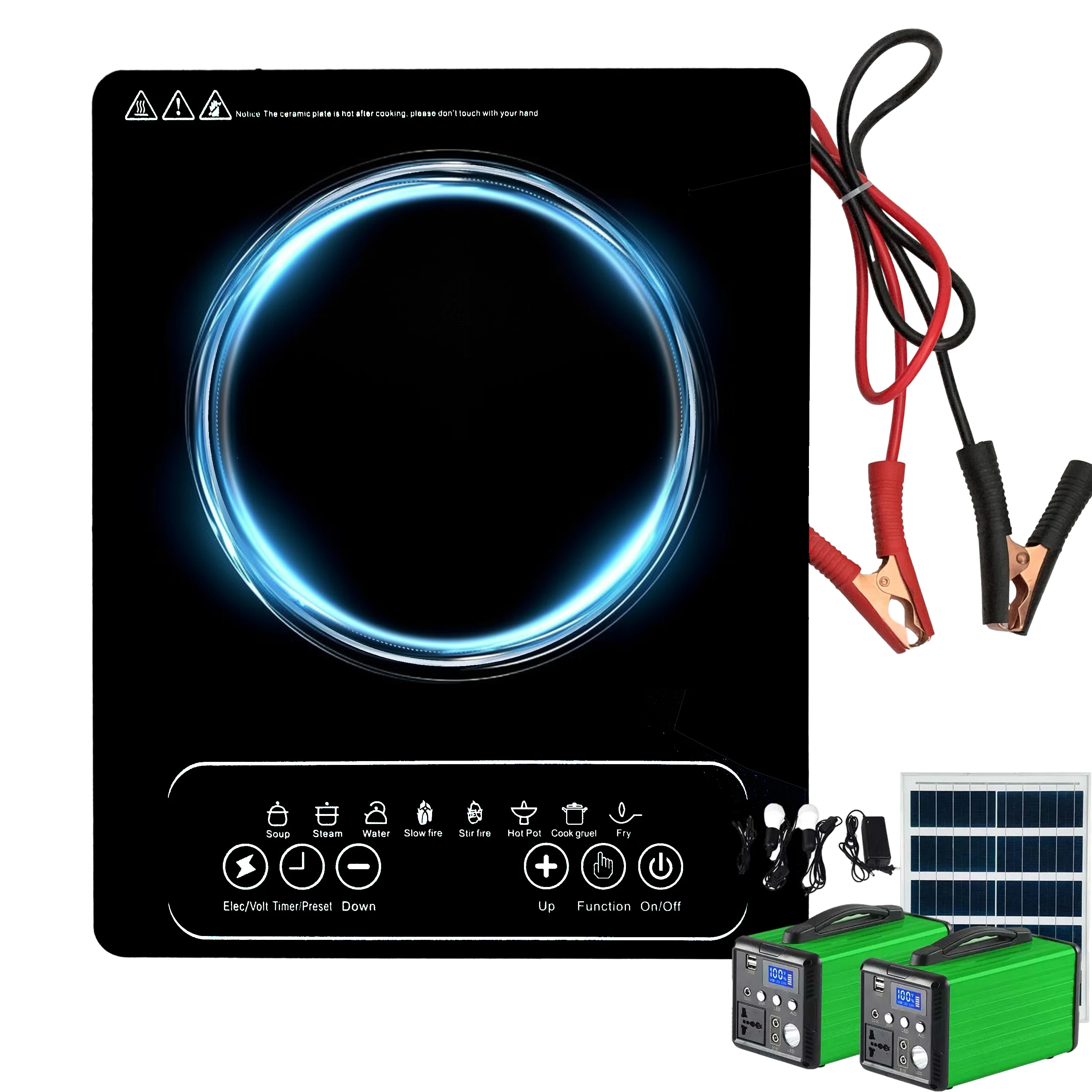 Ready stock factory direct sales Latest product DC 24 V-48 V photovoltaic solar power mobile DC PSU induction cooker