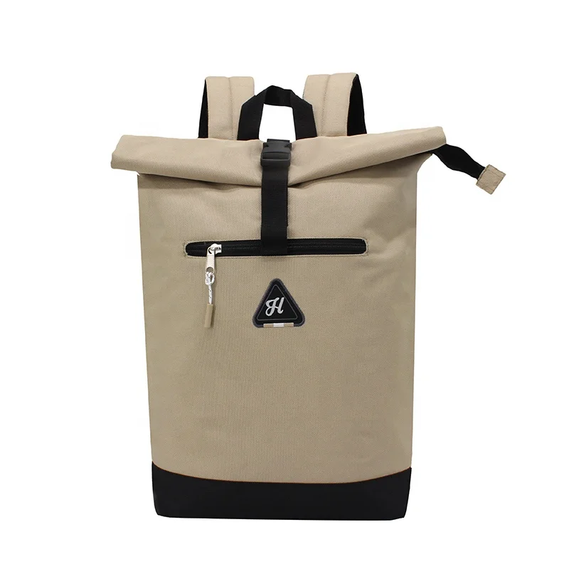 RPET backpack ocean recycled plastic bag eco friendly roll top fashion backpack for teenagers