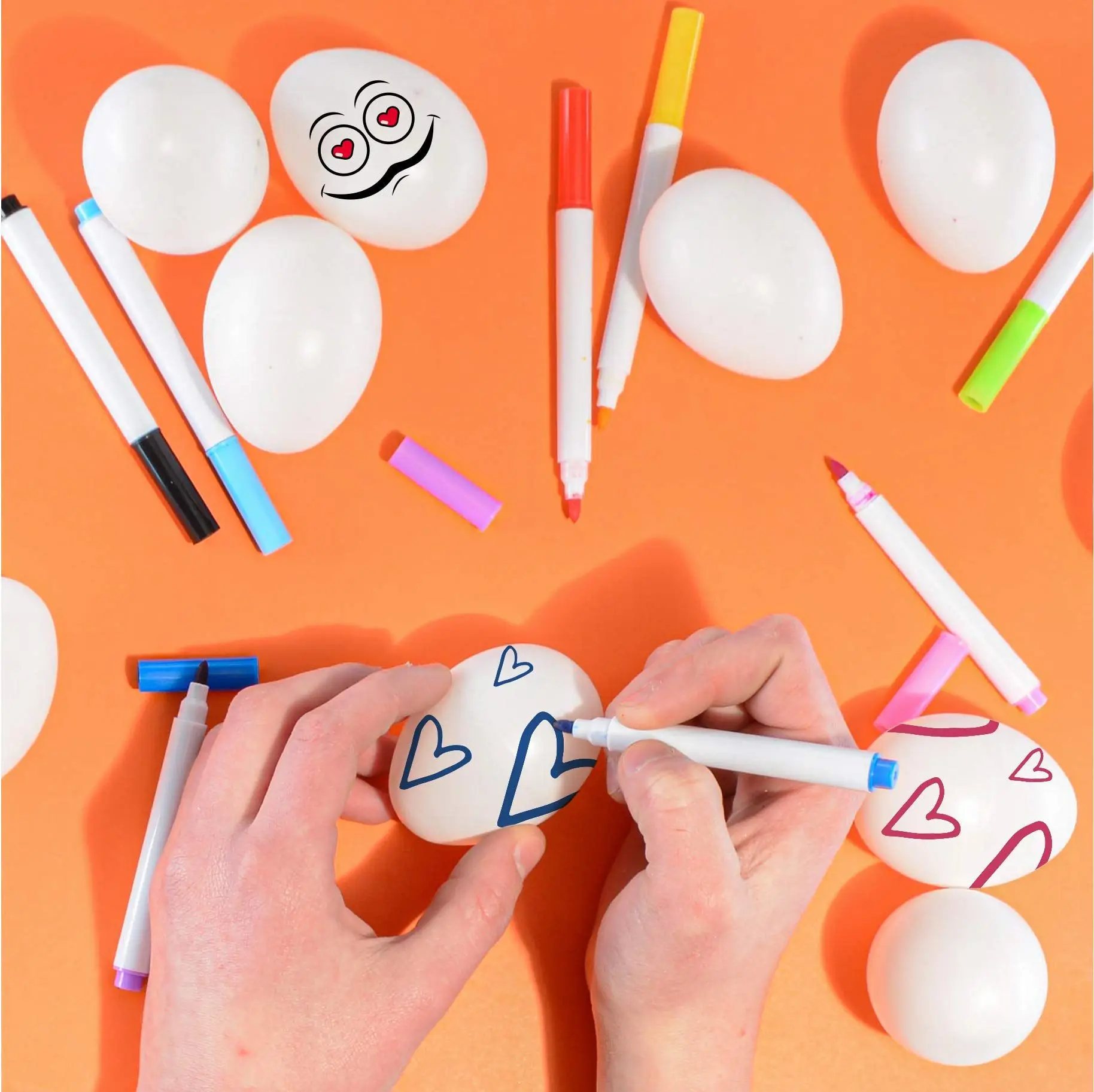 6/8/10/12/15/20cm White plastic easter eggs DIY plain easter eggs for kids