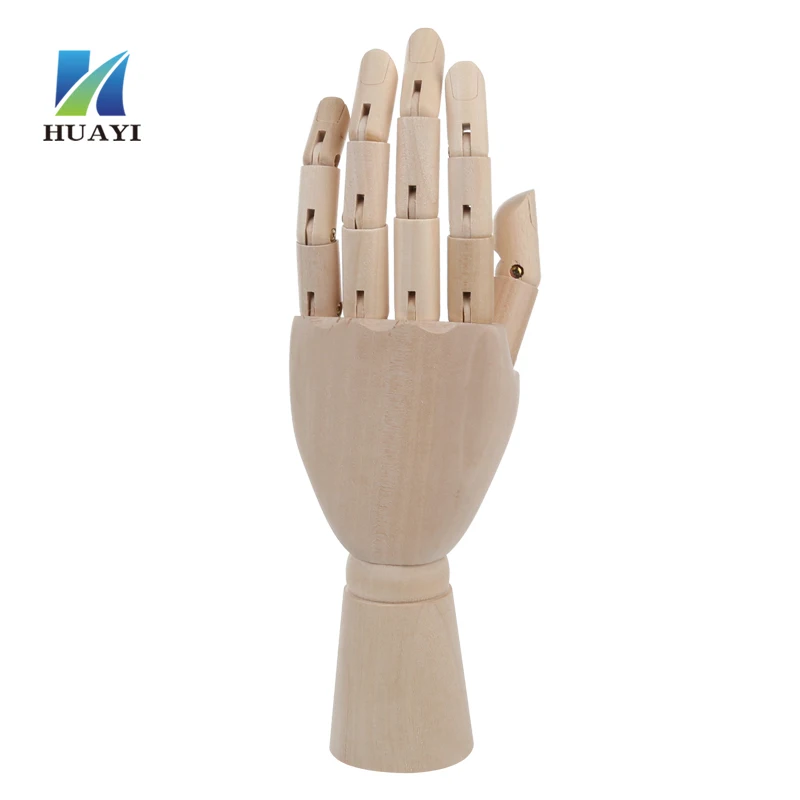 High Quality Factory Direct Supply Beech Toy Mannequins Wooden Articulated Hands Wood Handmade Model Polished HUAYI as Picture