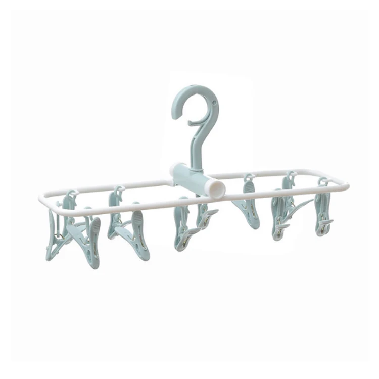 Multifunctional Household Plastic Sock Clip Foldable Clothes Hanger Underwear Socks Windproof Clip 12 Clip Air Drying Rack